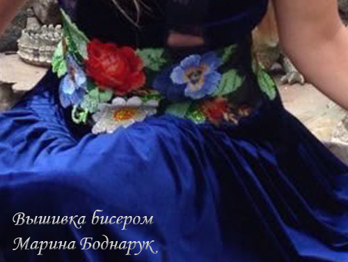 БИСЕР: Вышивка бисером на одежде, Бисер мастер Марина Боднарук платье - фото 03_03